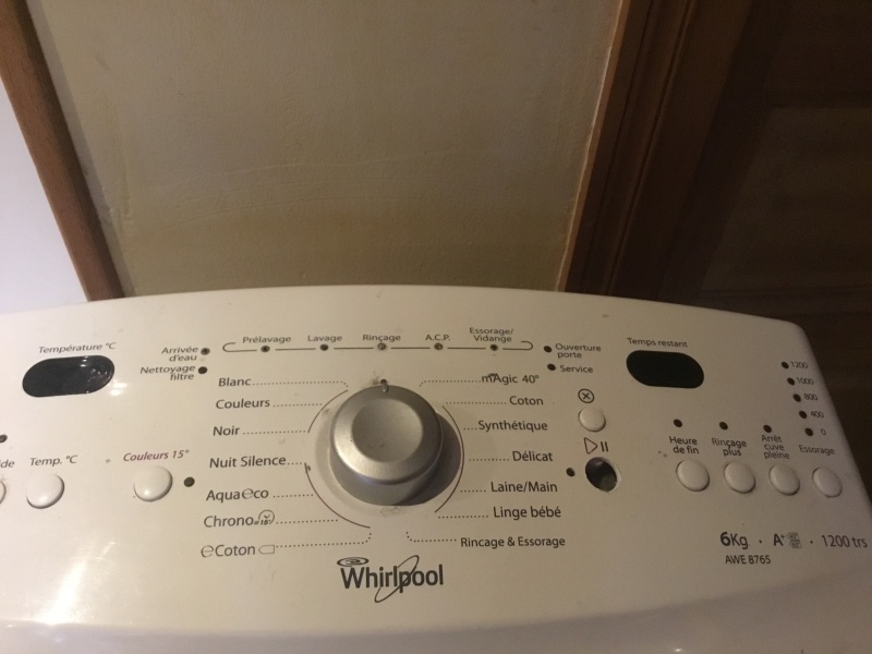 Changer bouton lave linge whirlpool