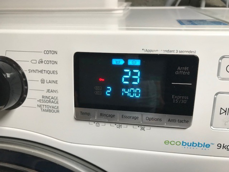 Lave linge samsung eco bubble 8kg probleme