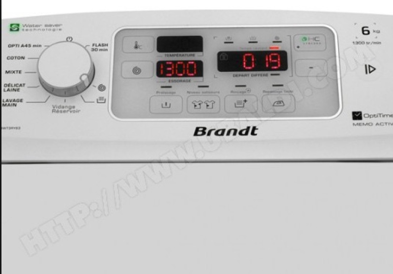 Code erreur lave linge brandt