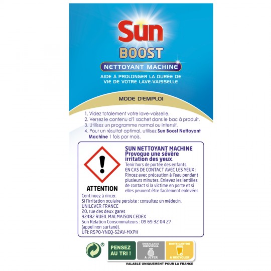 Sun nettoyant machine lave linge