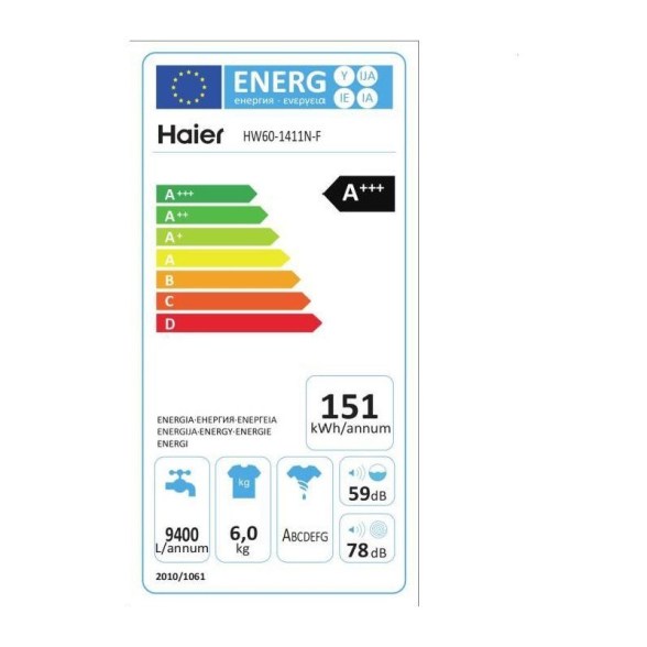 Haier hw60-1411n lave-linge frontal