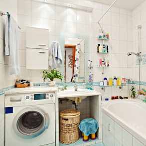 Lave linge dans salle de bain norme