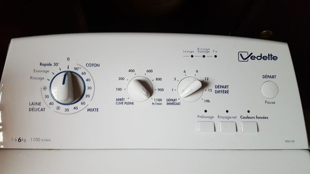 Lave linge vedette 6 kg 1200 tours