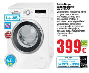 Cora lave linge promo