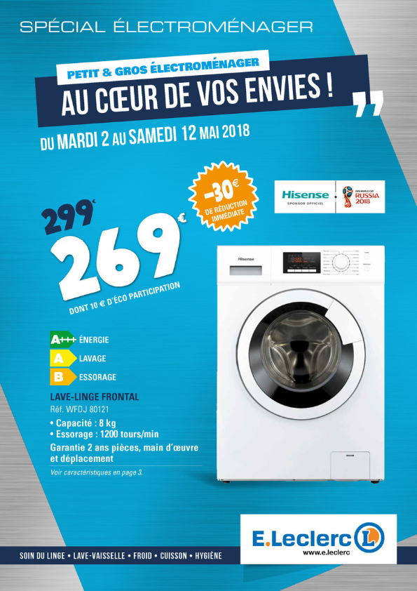Leclerc electromenager lave linge
