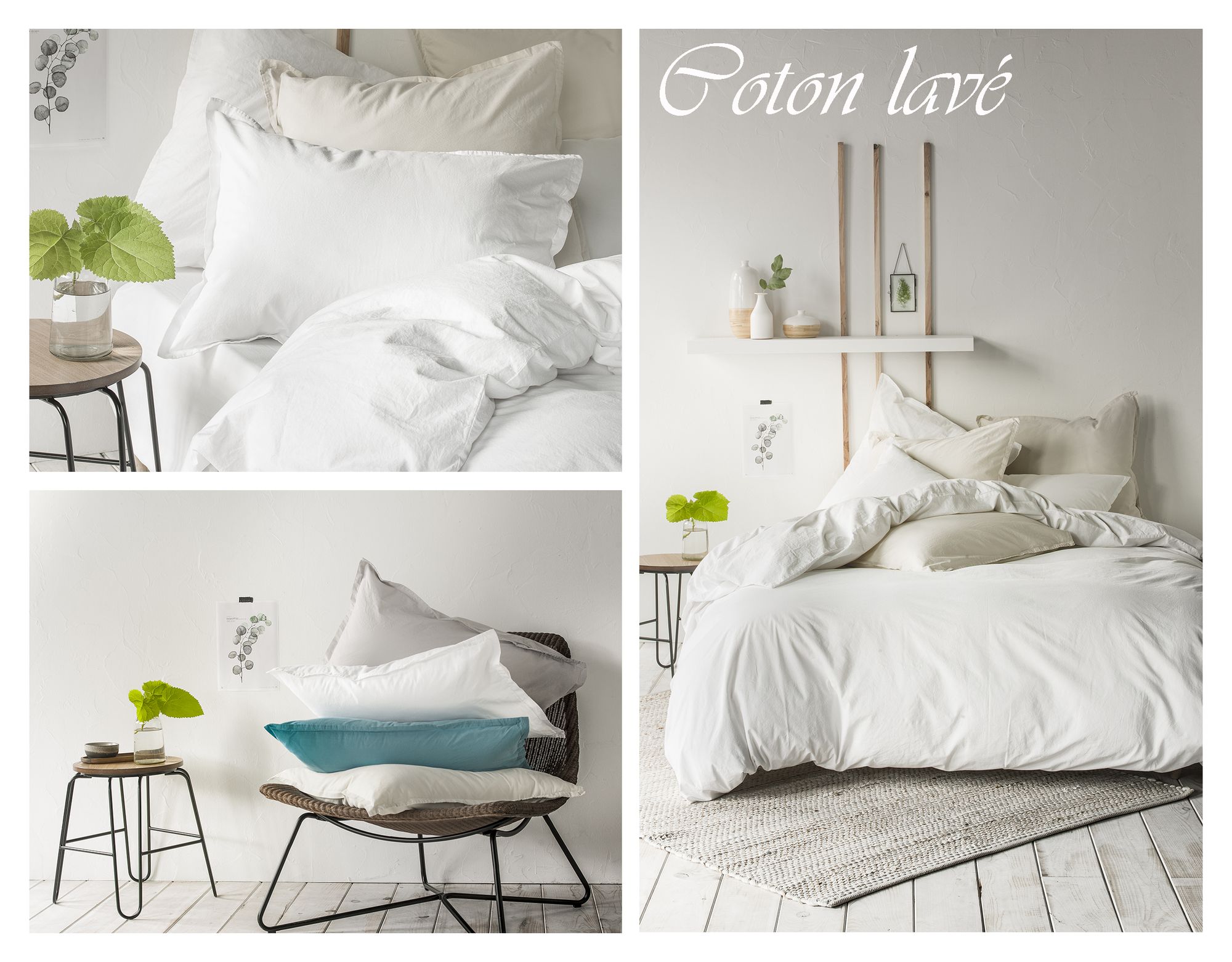 Linge de lit coton lavé