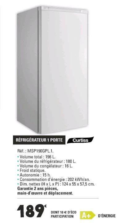 Lave linge curtiss leclerc