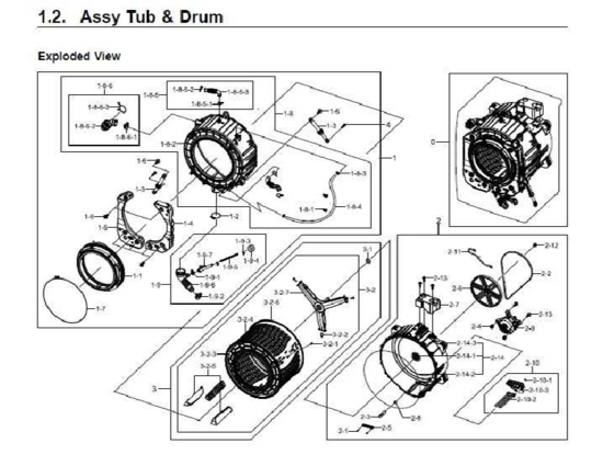 Samsung pieces detachees lave linge