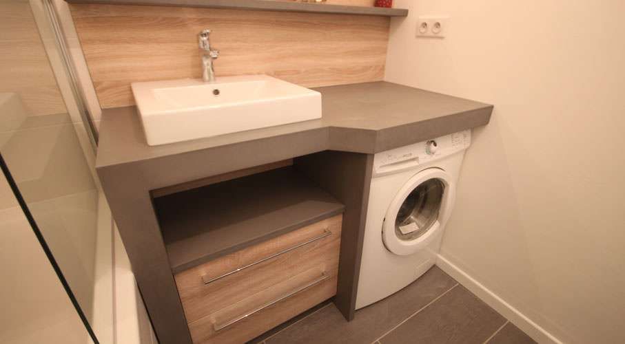 Meuble vasque avec lave linge