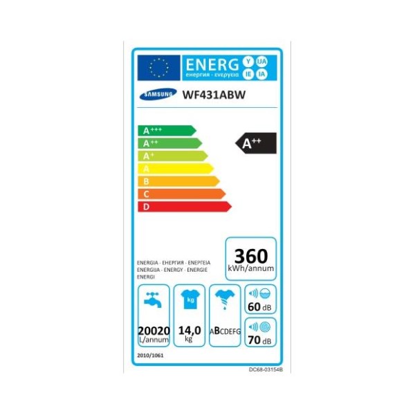 Lave linge frontal samsung wf431abw