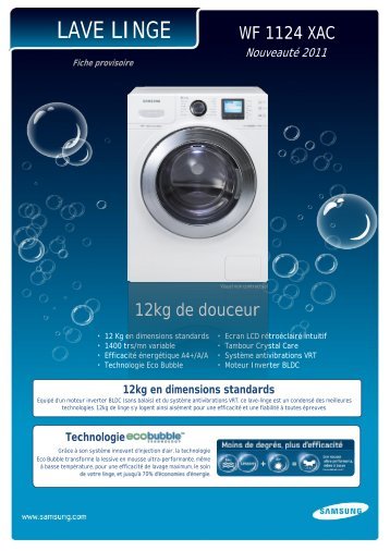 Lave linge hublot samsung ww90j6410cw