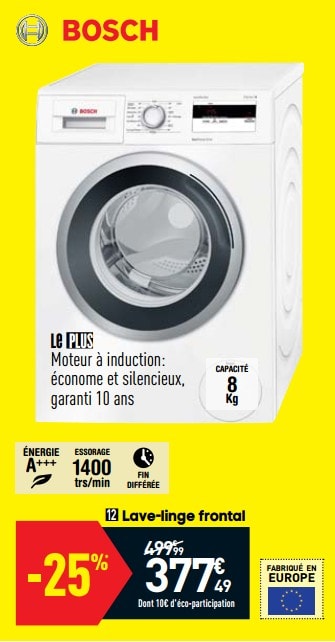 Lave linge bosch conforama