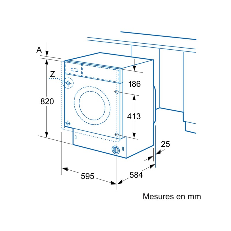 Largeur standard lave linge
