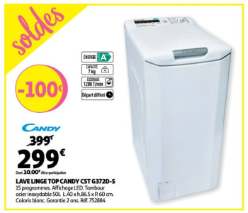 Lave linge top auchan
