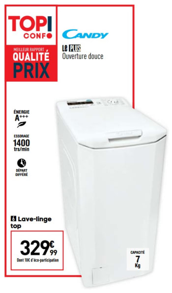 Conforama lave linge top