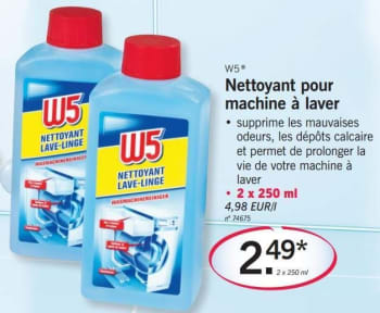 W5 nettoyant lave linge