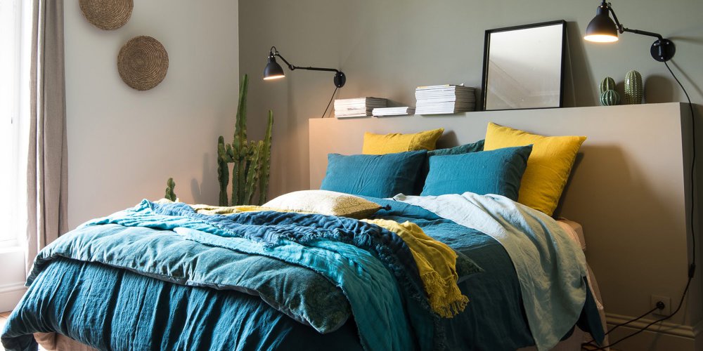 Ampm linge de lit lin lavé
