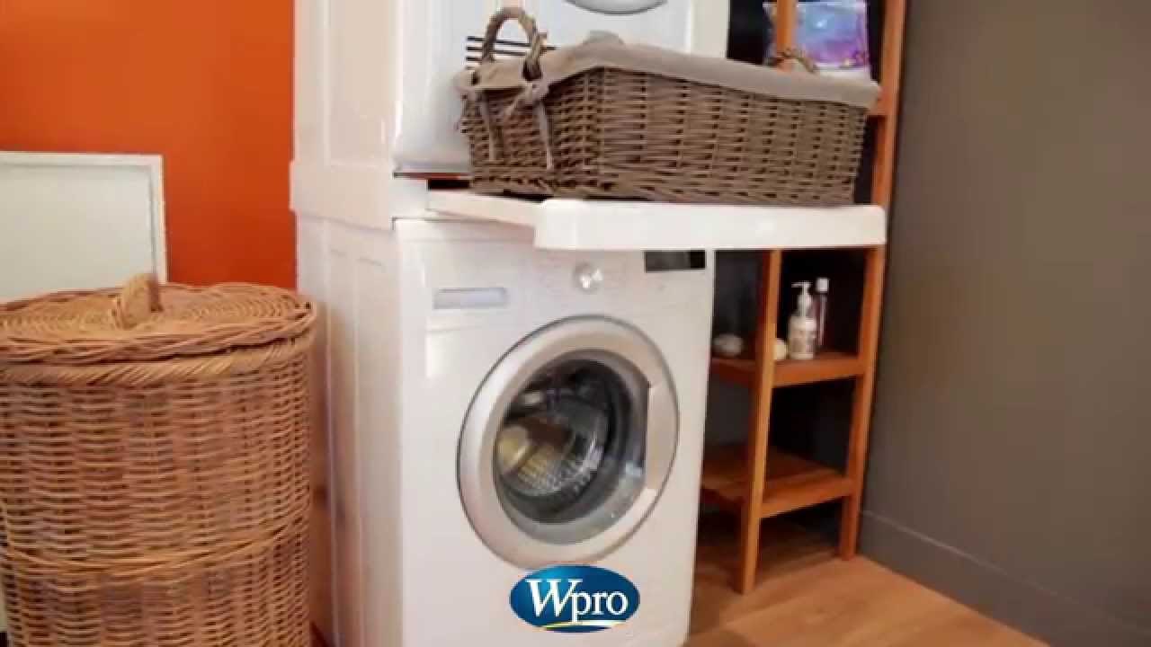 Meuble pour superposer lave linge et seche linge