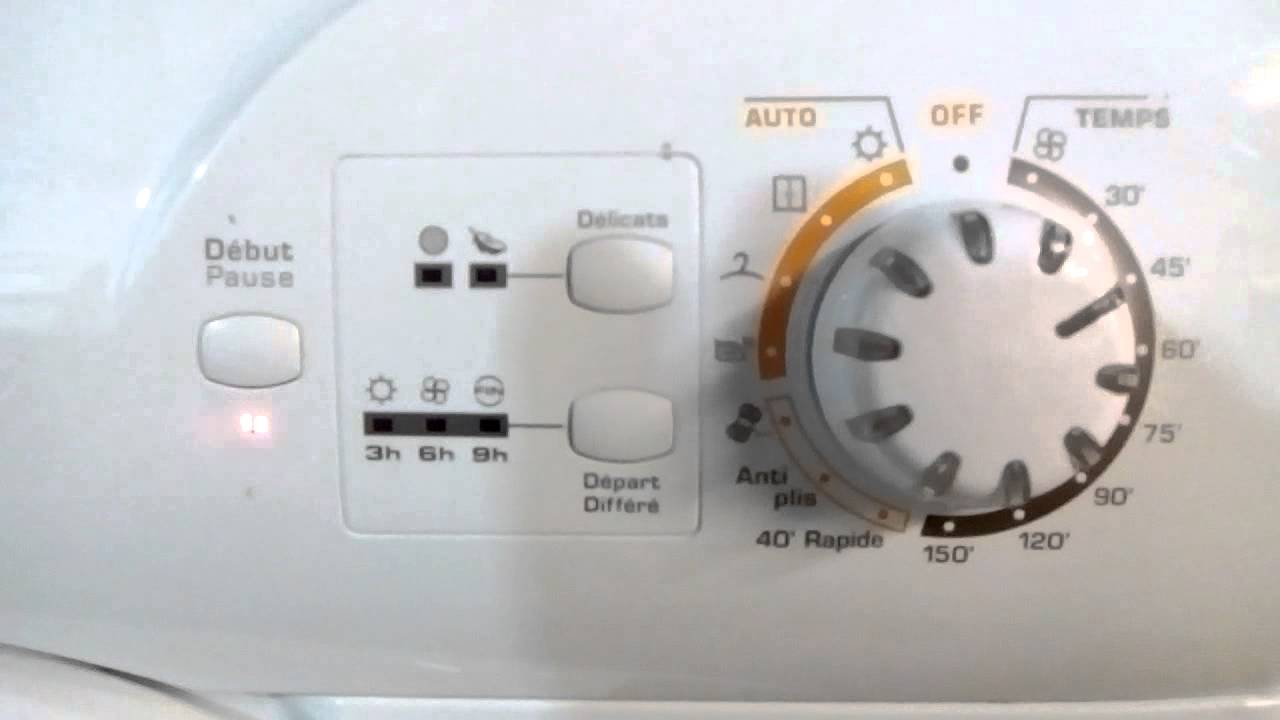 Lave linge candy voyant soin + clignote