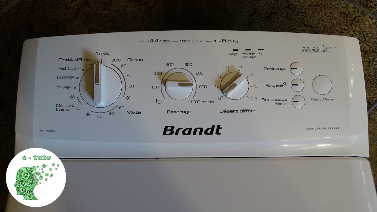 Charbon lave linge brandt