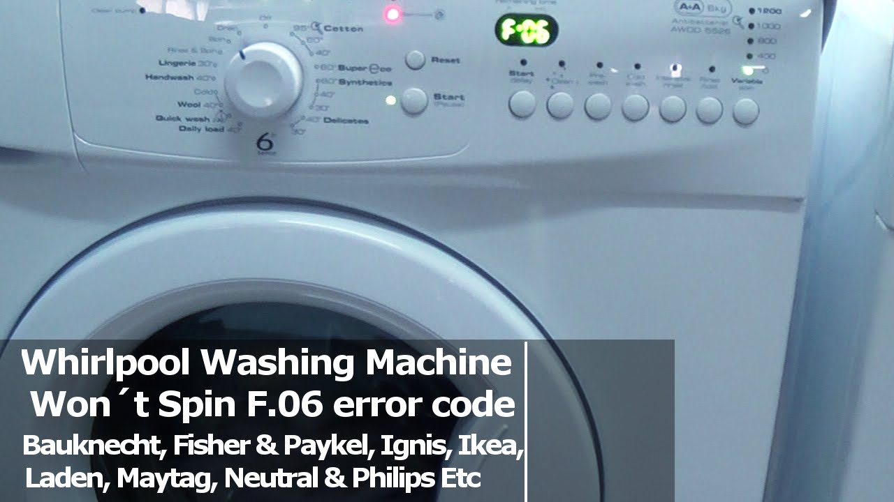 Erreur f6 lave linge whirlpool