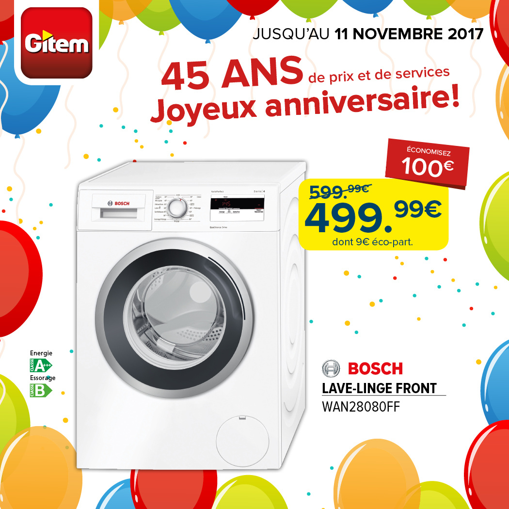 Gitem promotion lave linge