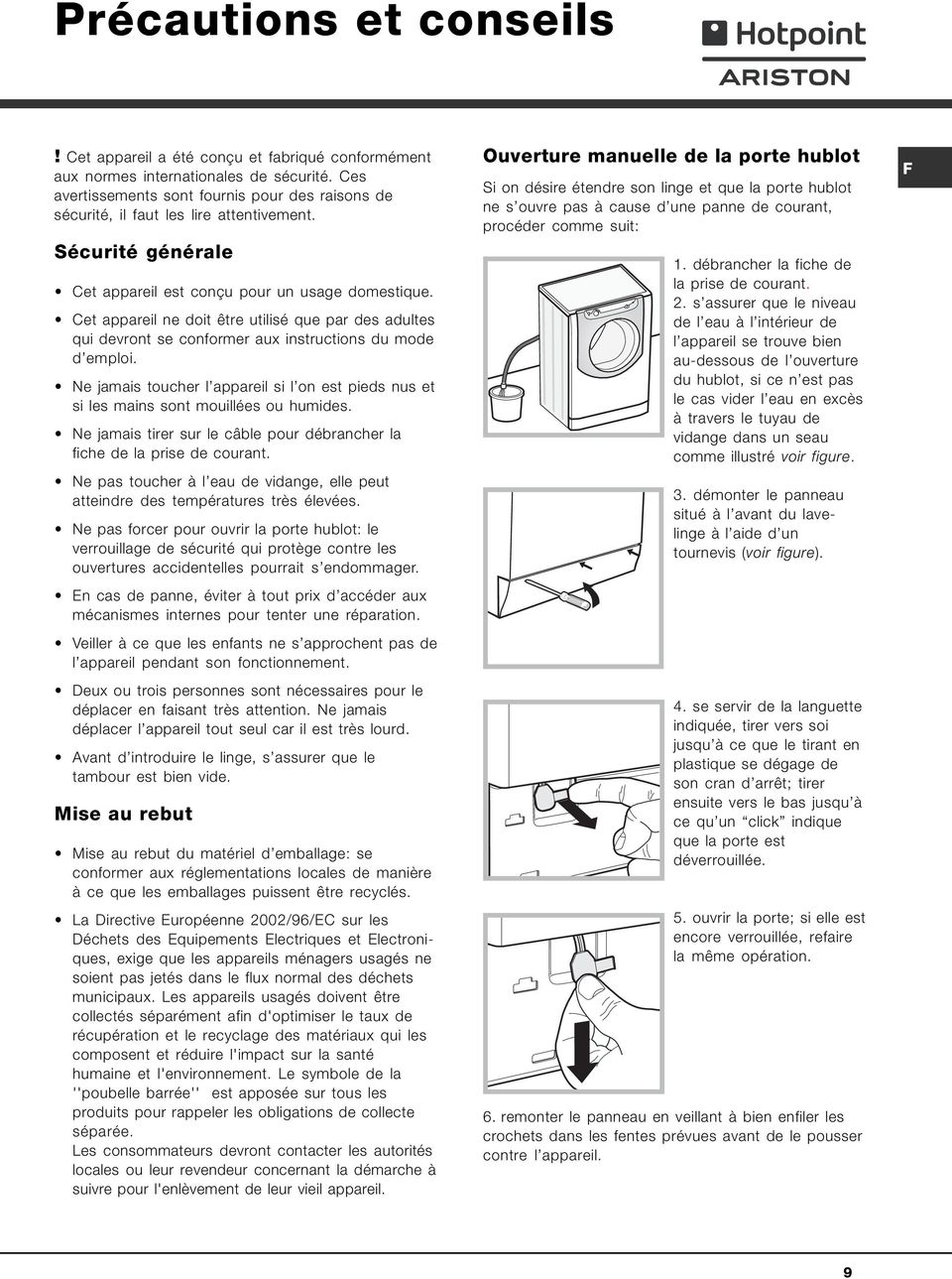 Mode d emploi lave linge