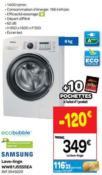 Lave linge lg carrefour