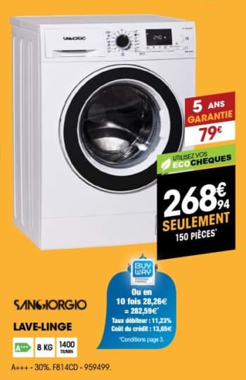Lave linge electro dépot