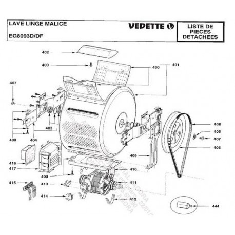 Vue éclatée lave linge bosch