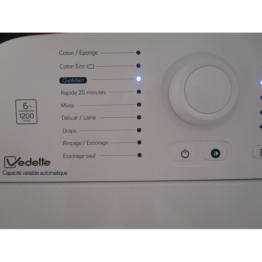 Lave linge top vedette vt602b avis