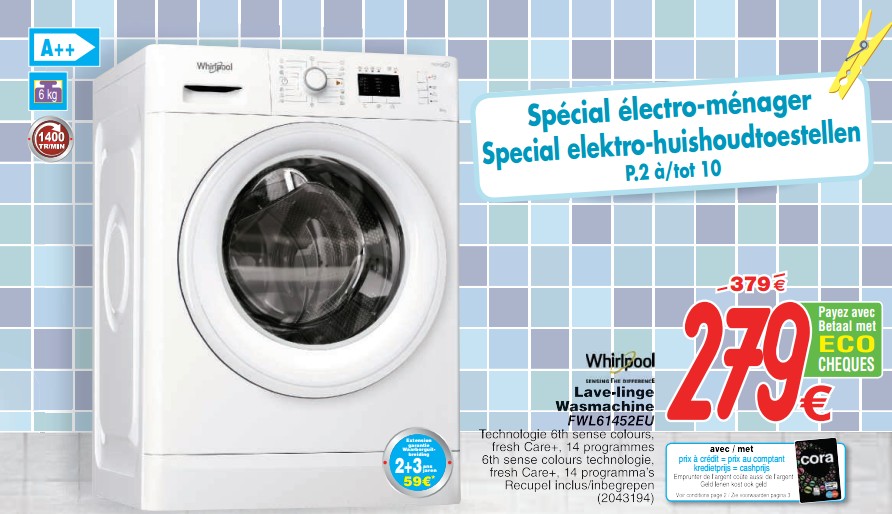 Cora lave linge promo
