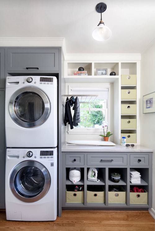 Superposer un seche linge sur un lave linge