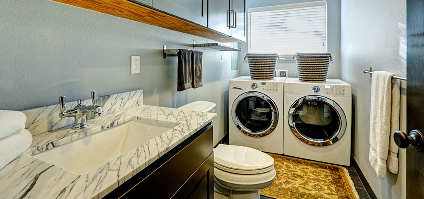 Lave linge dans la salle de bain