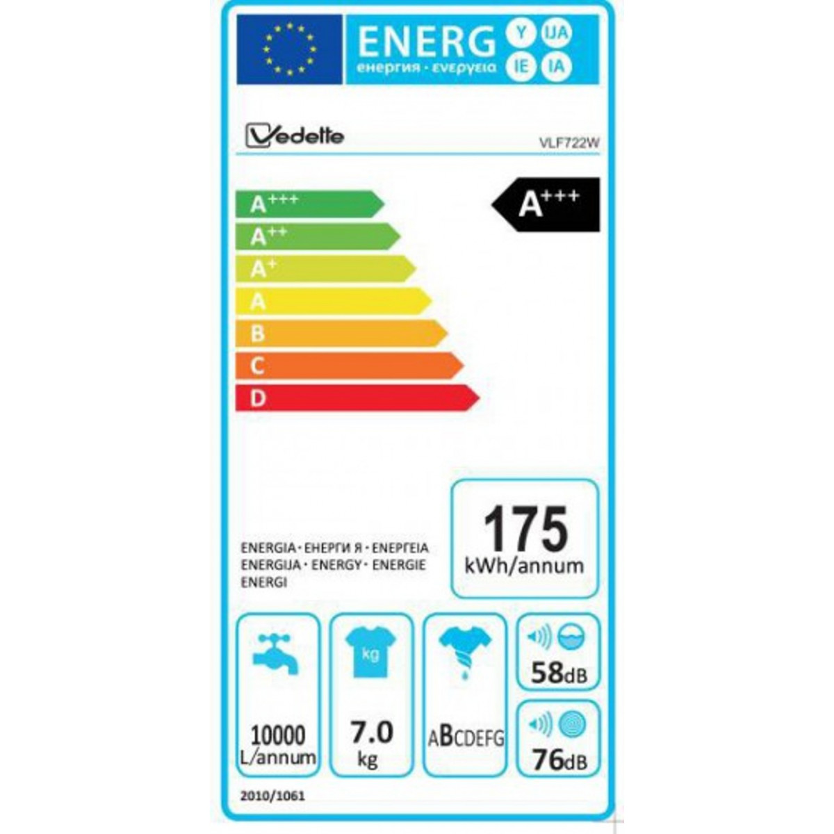 Vedette - lave linge frontal vlf722w