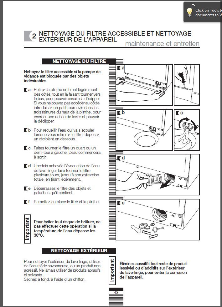 Notice lave linge fagor ff 6012