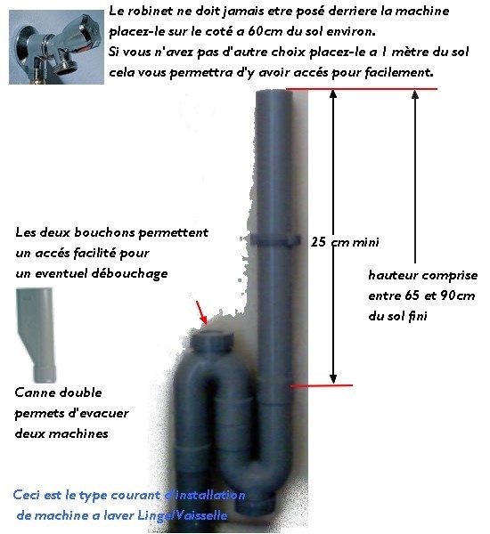 Siphon pour evacuation lave linge